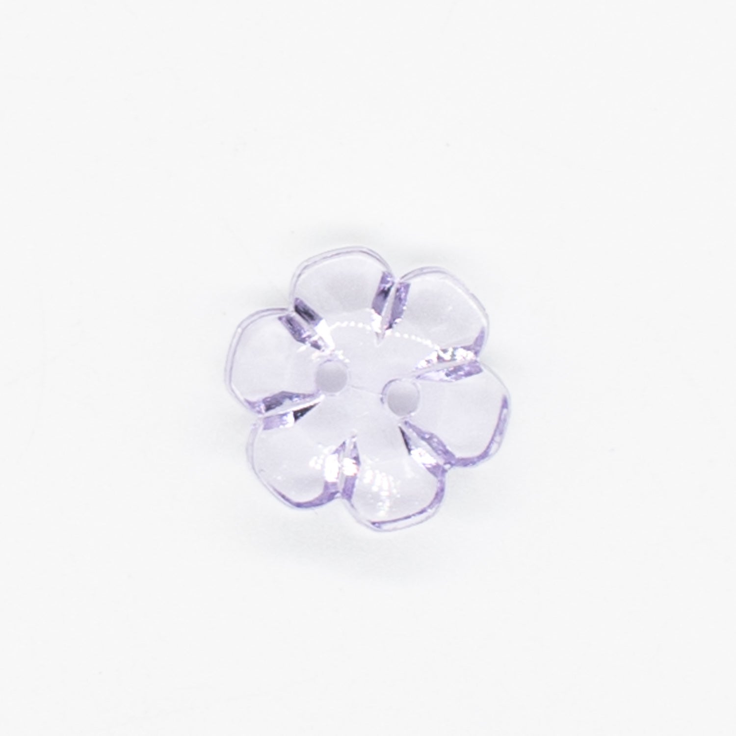2 Hole Shiny Clear Button 15mm