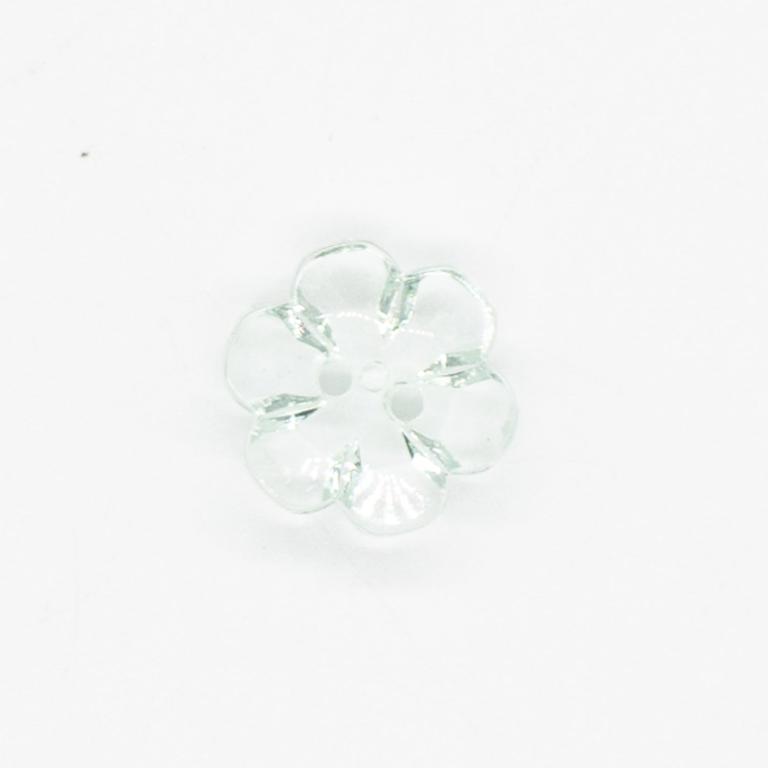2 Hole Shiny Clear Button 15mm