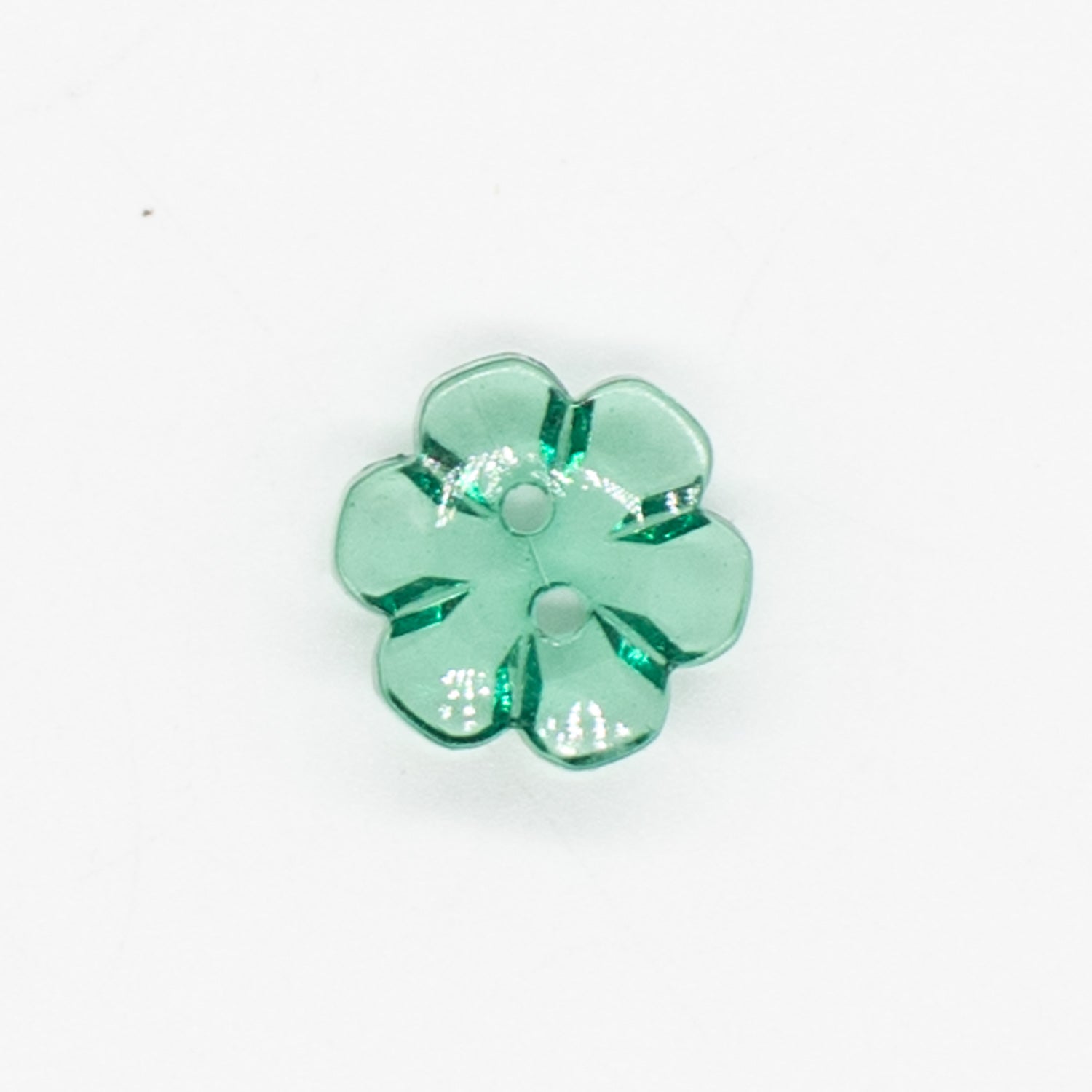 2 Hole Shiny Clear Button 15mm