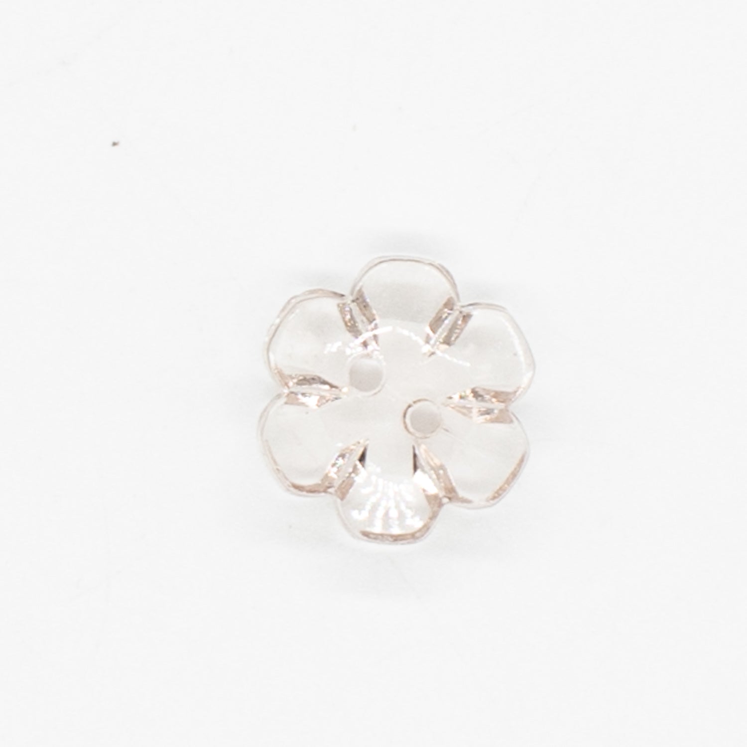 2 Hole Shiny Clear Button 15mm