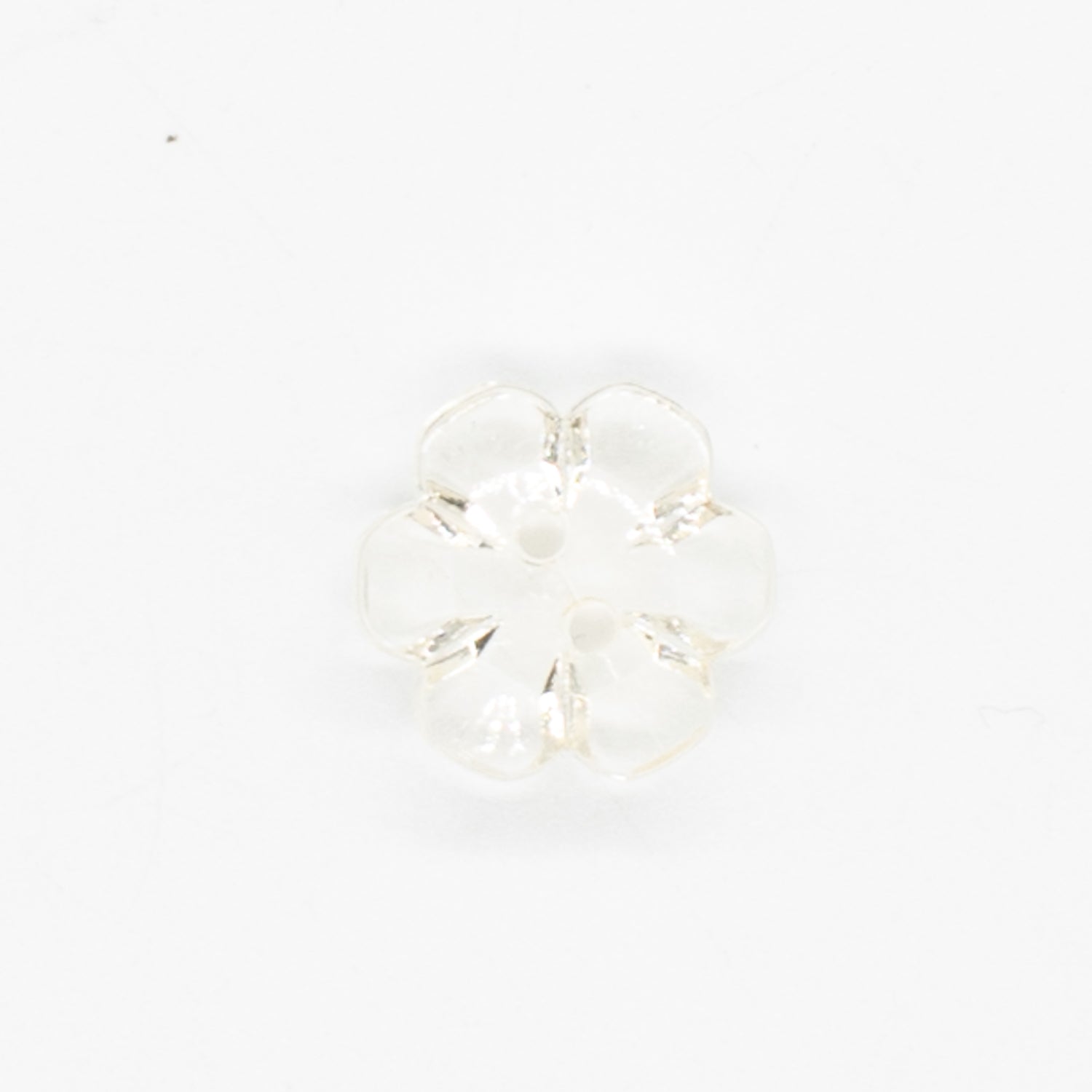 2 Hole Shiny Clear Button 15mm