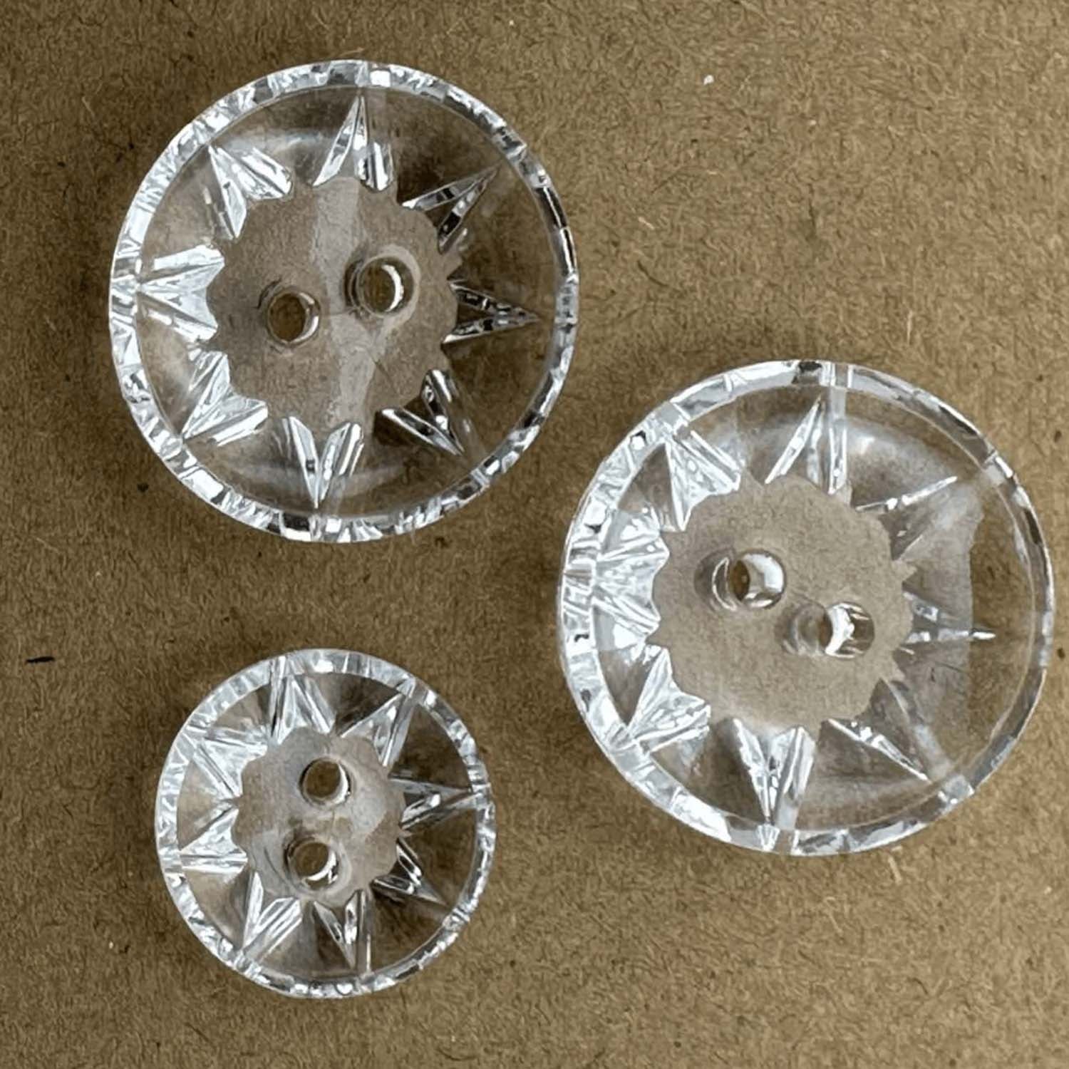 Round Clear Star Pattern 2 Hole Button