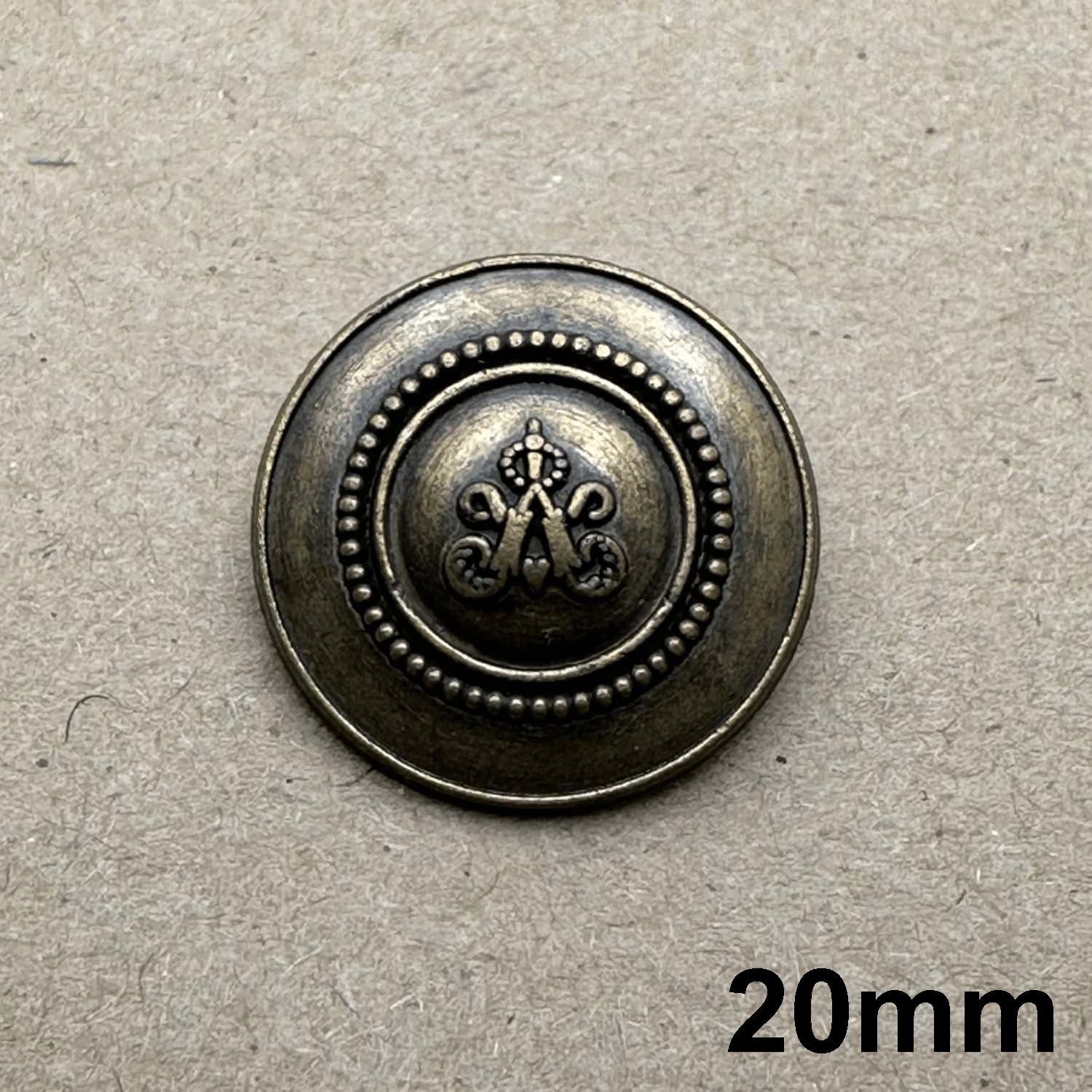 Vintage Metal Crest Blazer Shank Button
