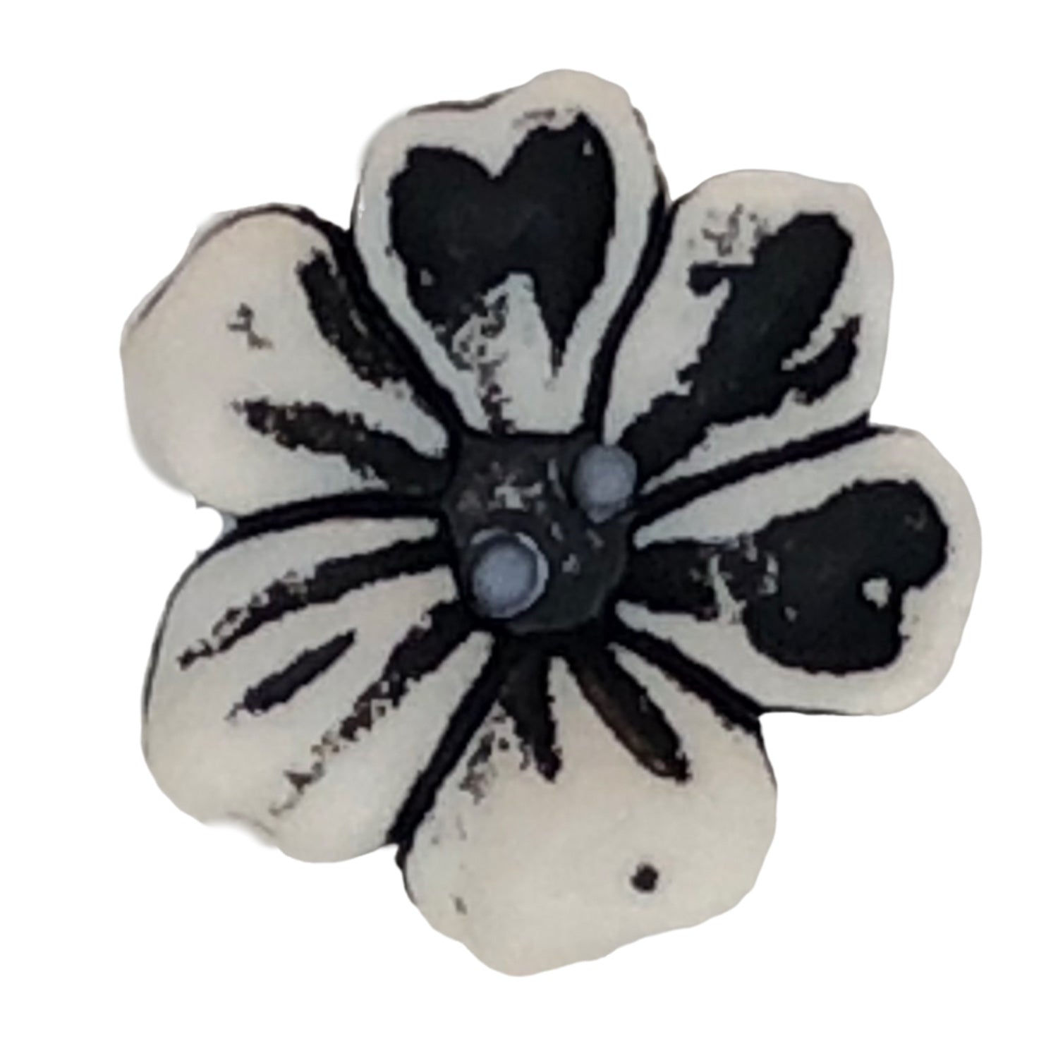 2 Hole Matt Flower Frangipani Button 38mm