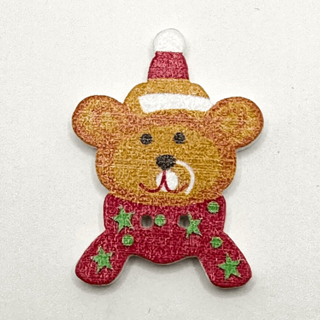 2 Hole Wooden Christmas Button