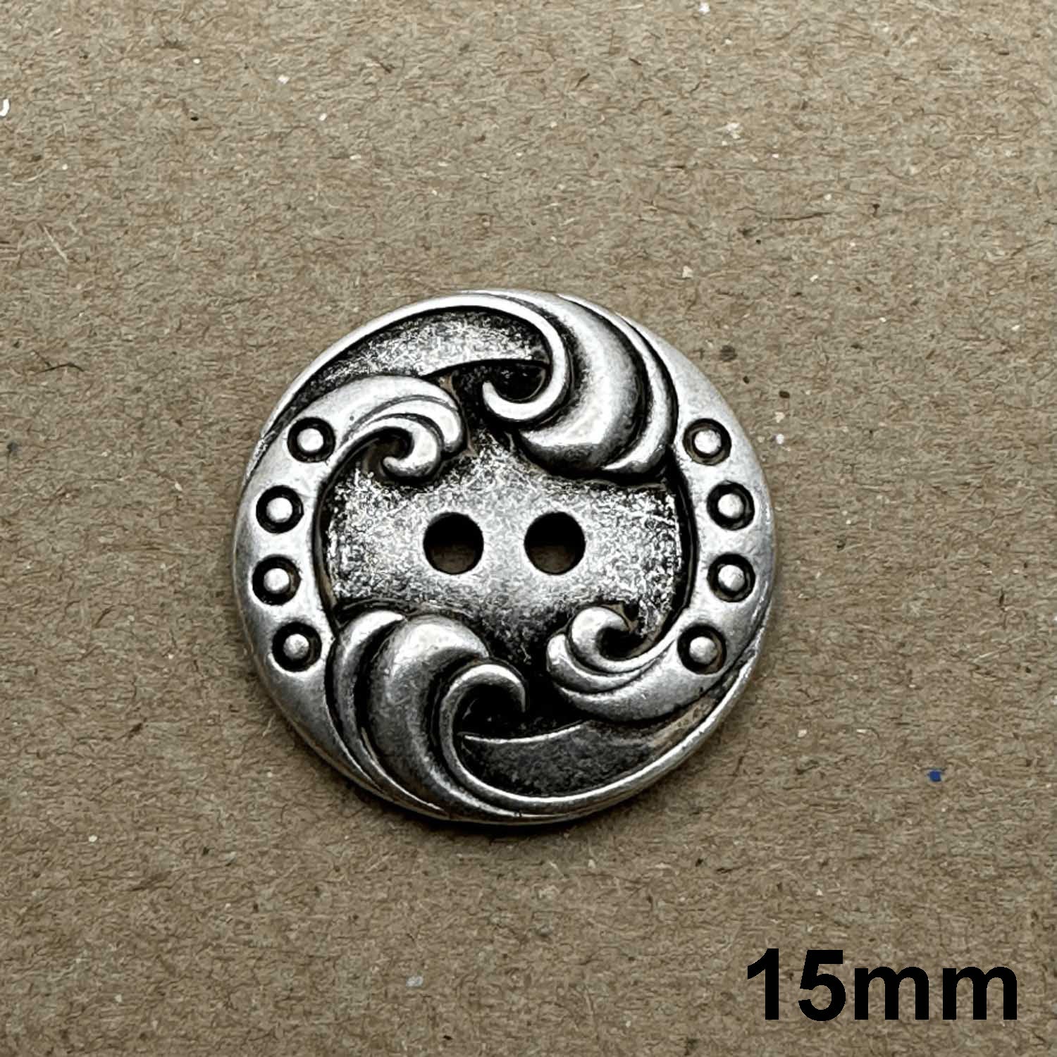 2 Hole Waves Metal Button – Homecraft Textiles