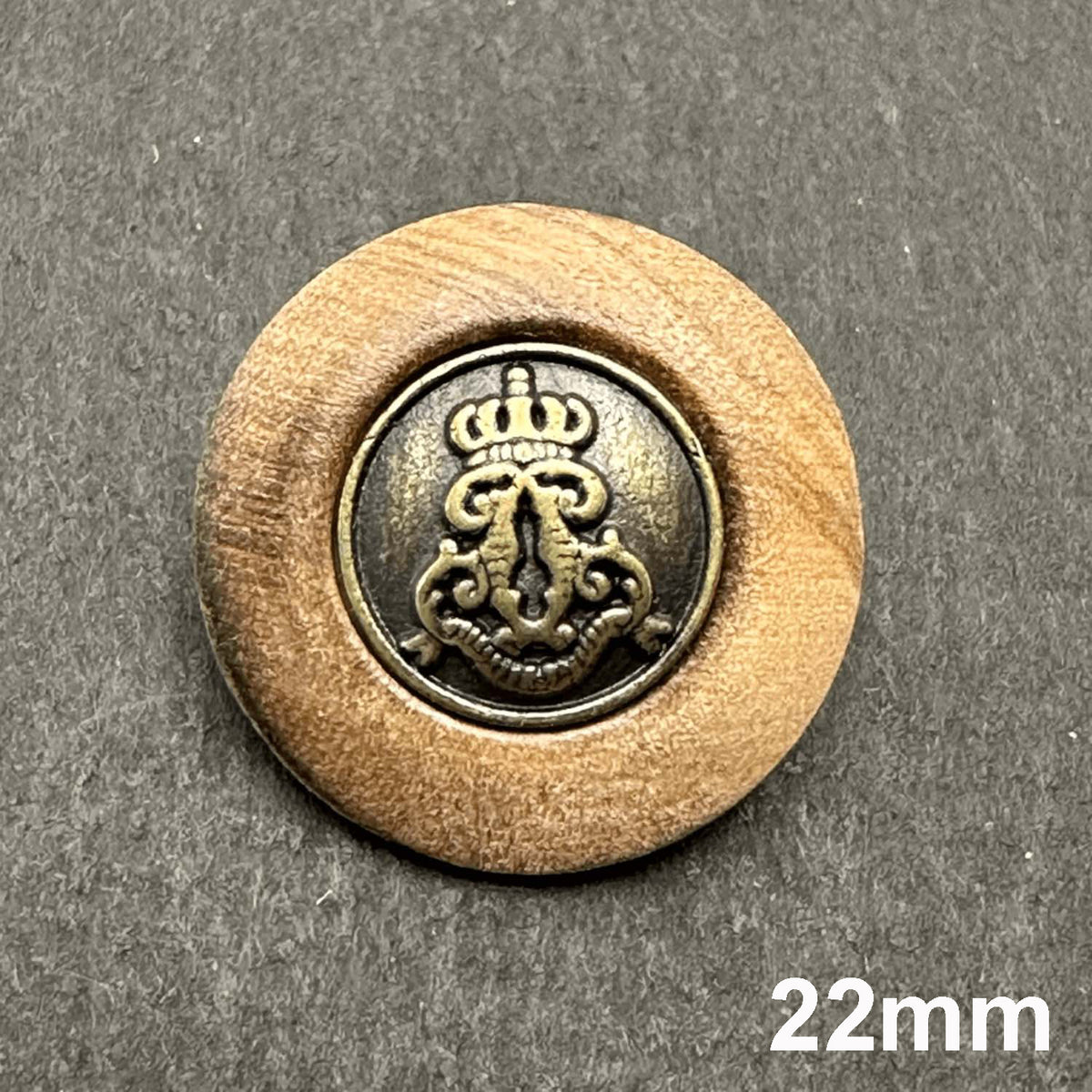 Button Crest Vintage Wooden with Metal Crest Shank Button – Homecraft Textiles