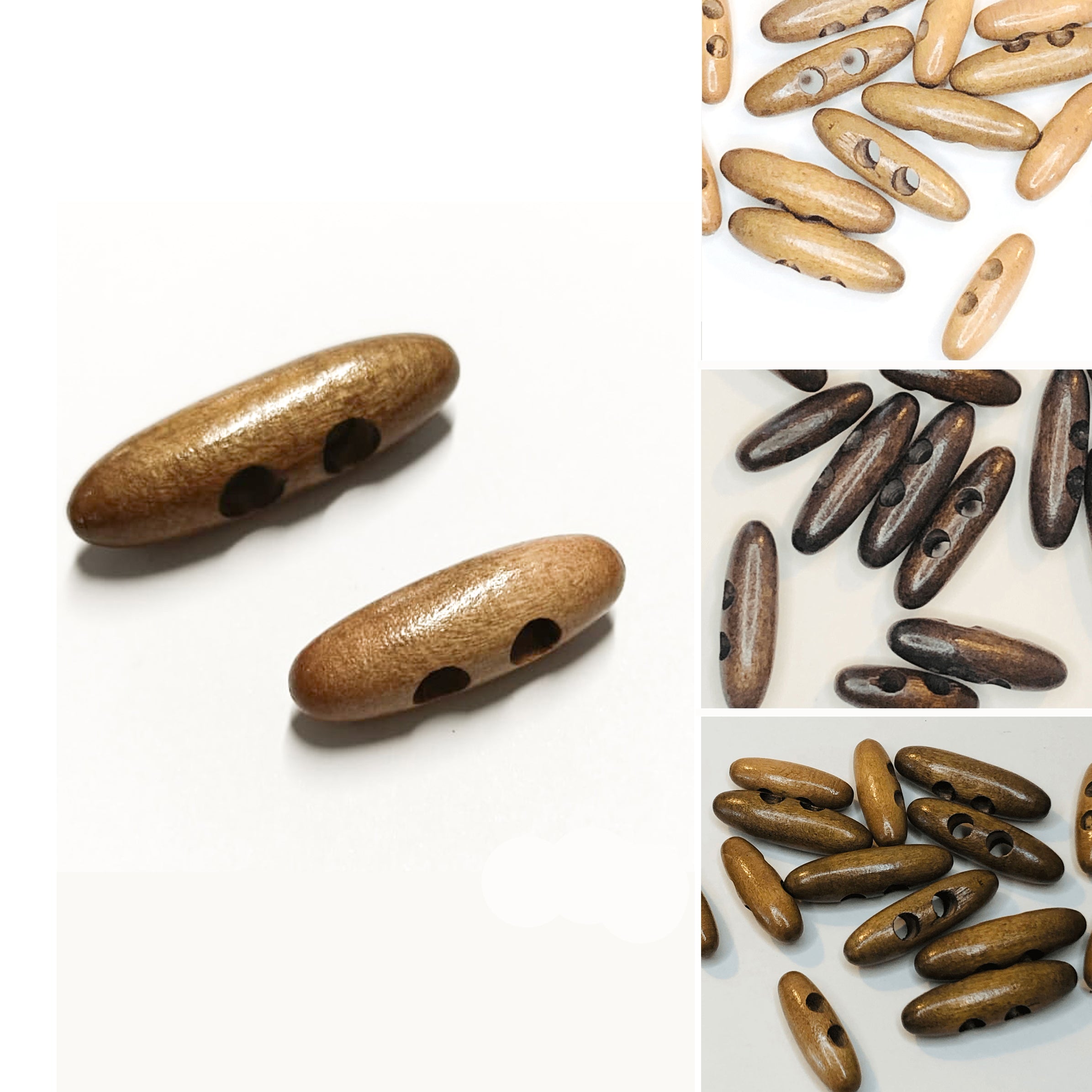 2 Hole Wooden Oval Toggle Button