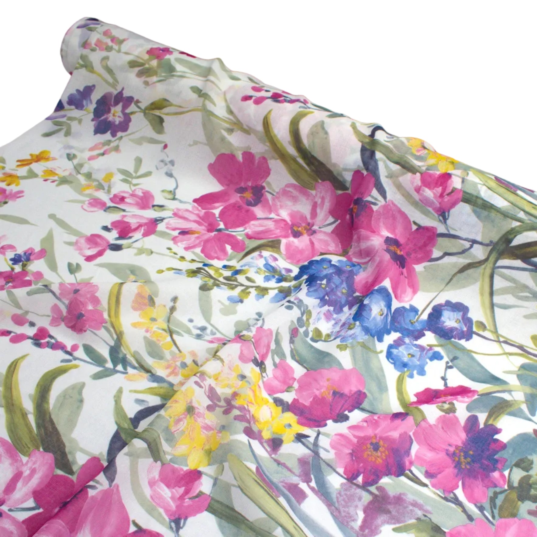 280CM Wide Spring Meadow Floral Printed Sheer Curtaining Fabric