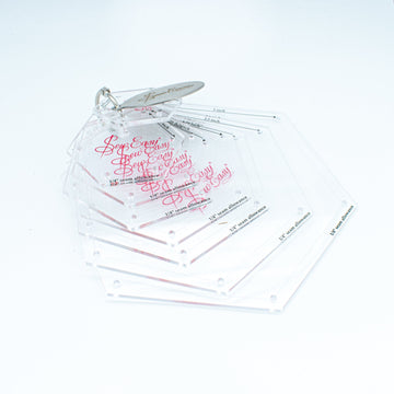 Sew Easy Mini Hexagons Template Set Clear 8 Pieces
