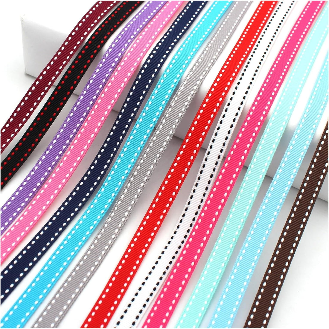 Grosgrain Ribbon with Saddle Stitch 10mm
