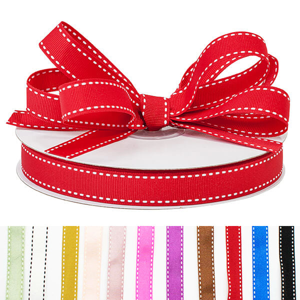 Grosgrain Ribbon with Saddle Stitch 15mm