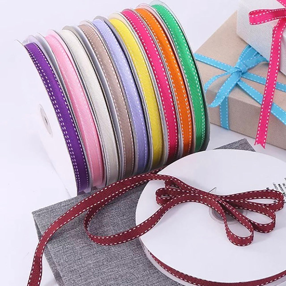 Grosgrain Ribbon with Saddle Stitch 10mm