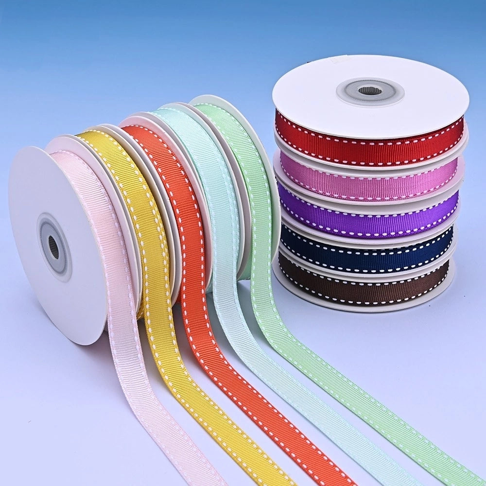 Grosgrain Ribbon with Saddle Stitch 10mm