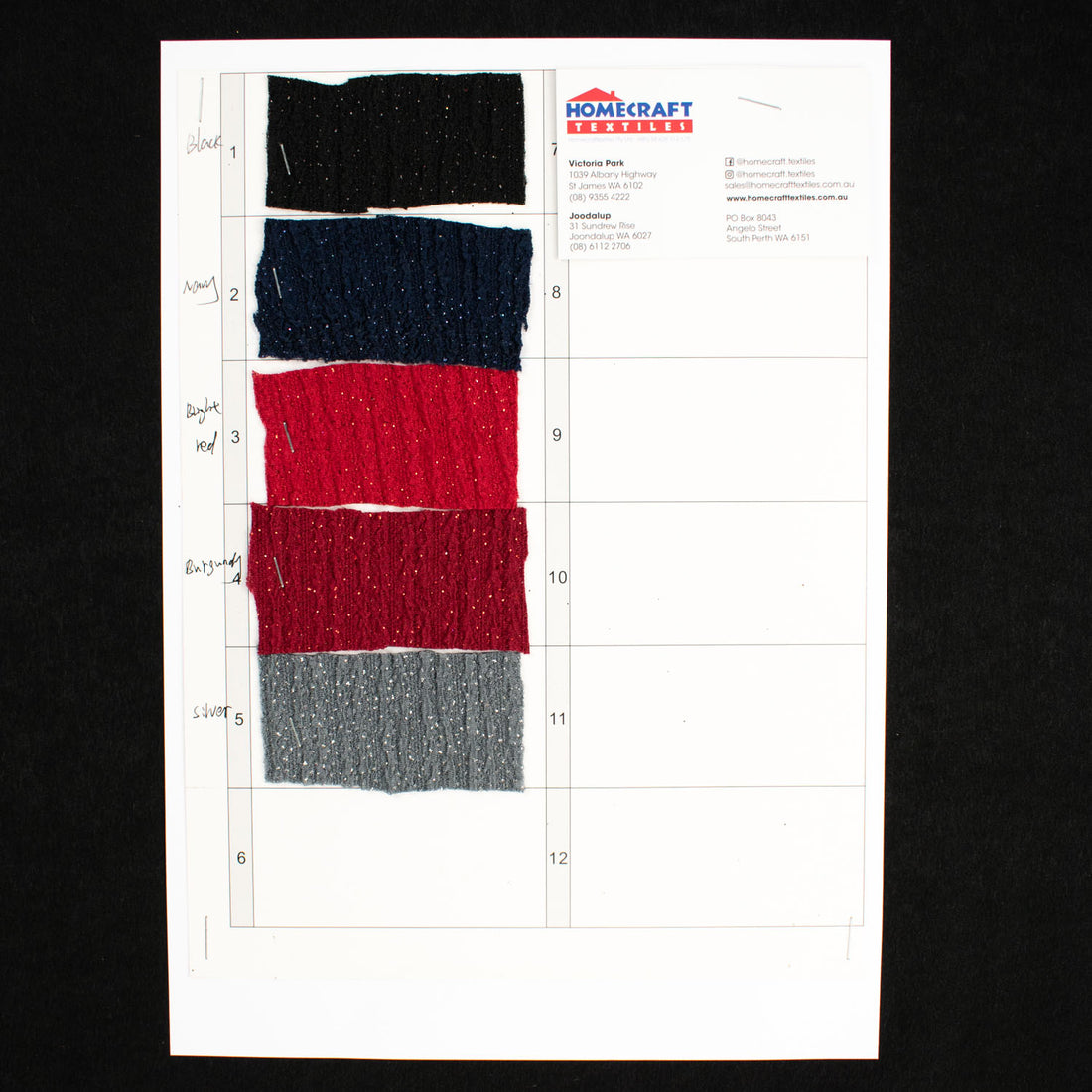 Glitter Crepe Sample Book