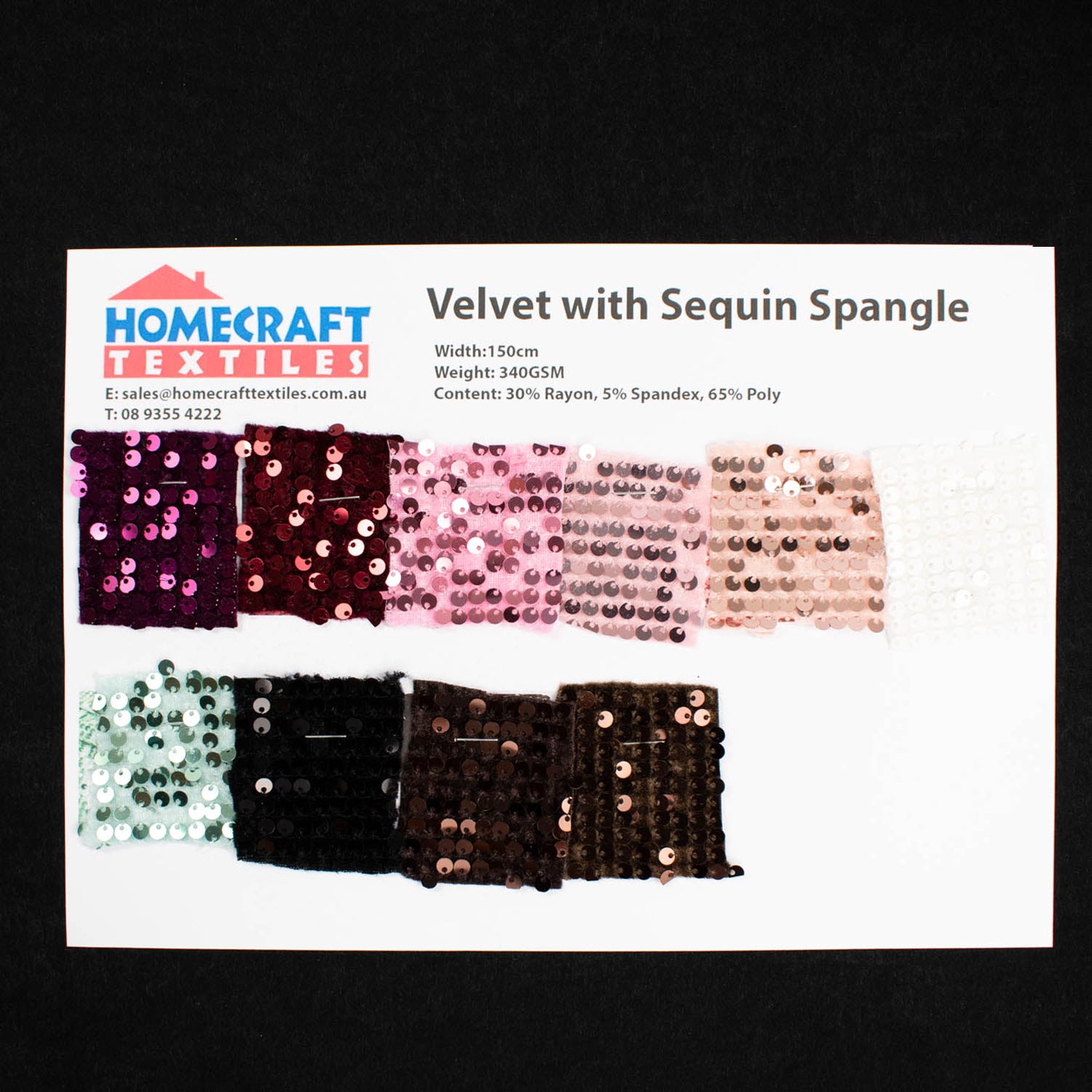 Velvet with Sequin Spangle Sample Book