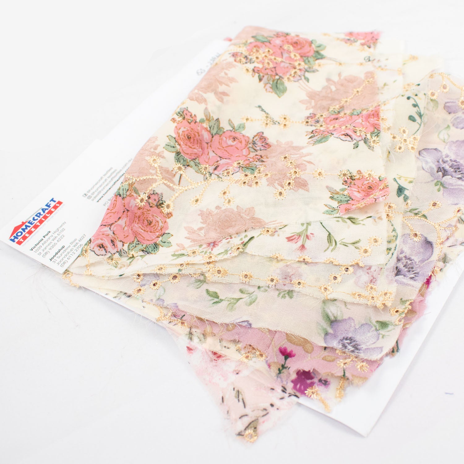 Embroidered Floral Print Chiffon