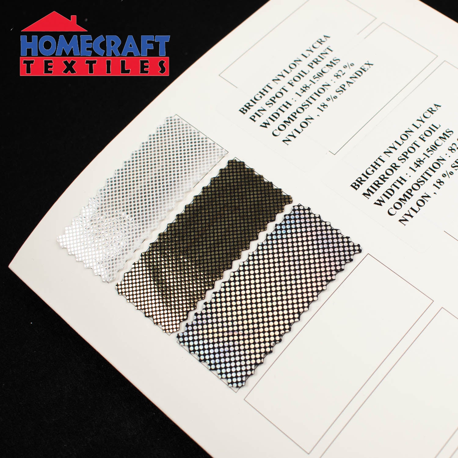 Pinspot & Mirror Foil Nylon Lycra Sample Book