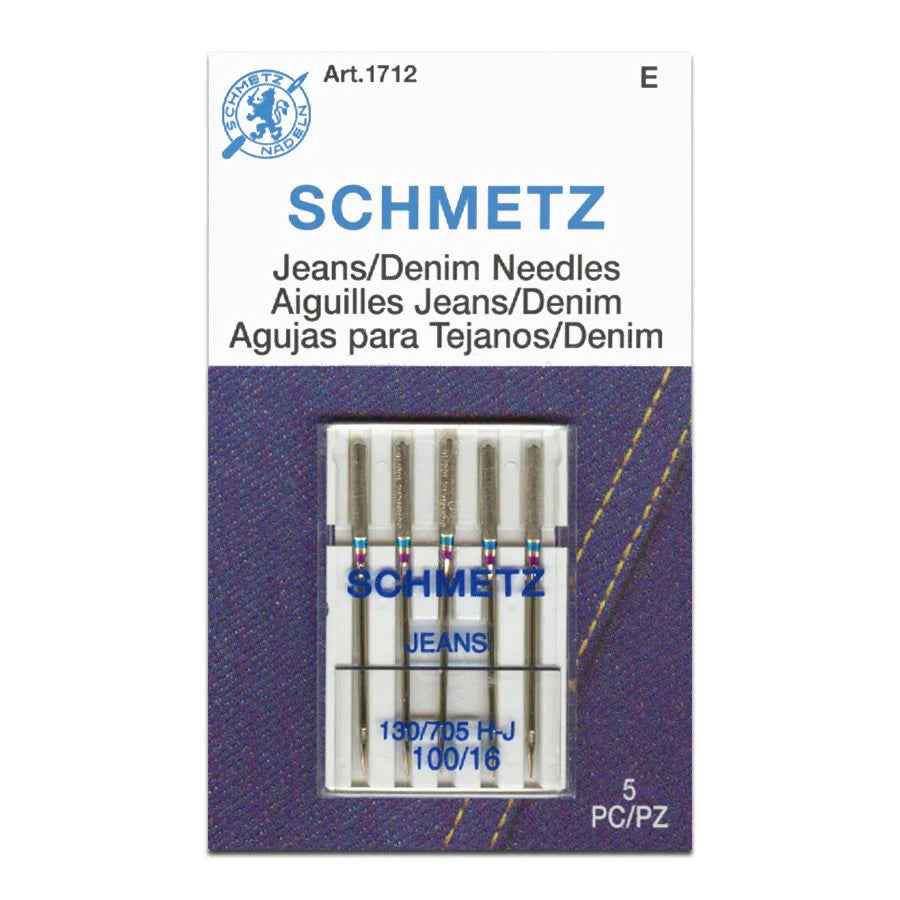 Schmetz Sewing Machine Needles Jeans 100/16 - 5 Per Cassette