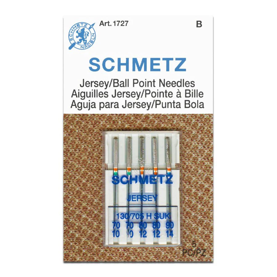 Schmetz Sewing Machine Needles Jersey Ball Point Mix 70/80/90 - 5 Per Cassette