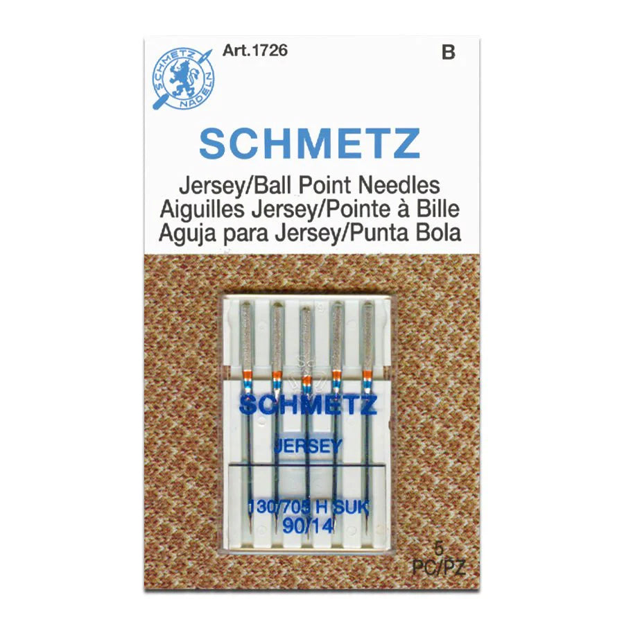 Schmetz Sewing Machine Needles Jersey Ball Point 90/14- 5 Per Cassette