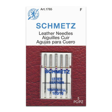 Schmetz Sewing Machine Needles Leather 100/16 - 5 Per Cassette