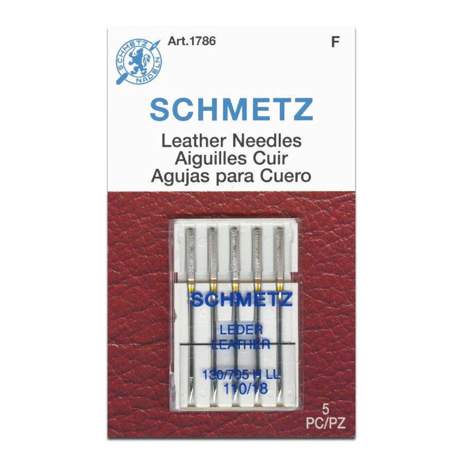Schmetz Sewing Machine Needles Leather 110/18 - 5 Per Cassette
