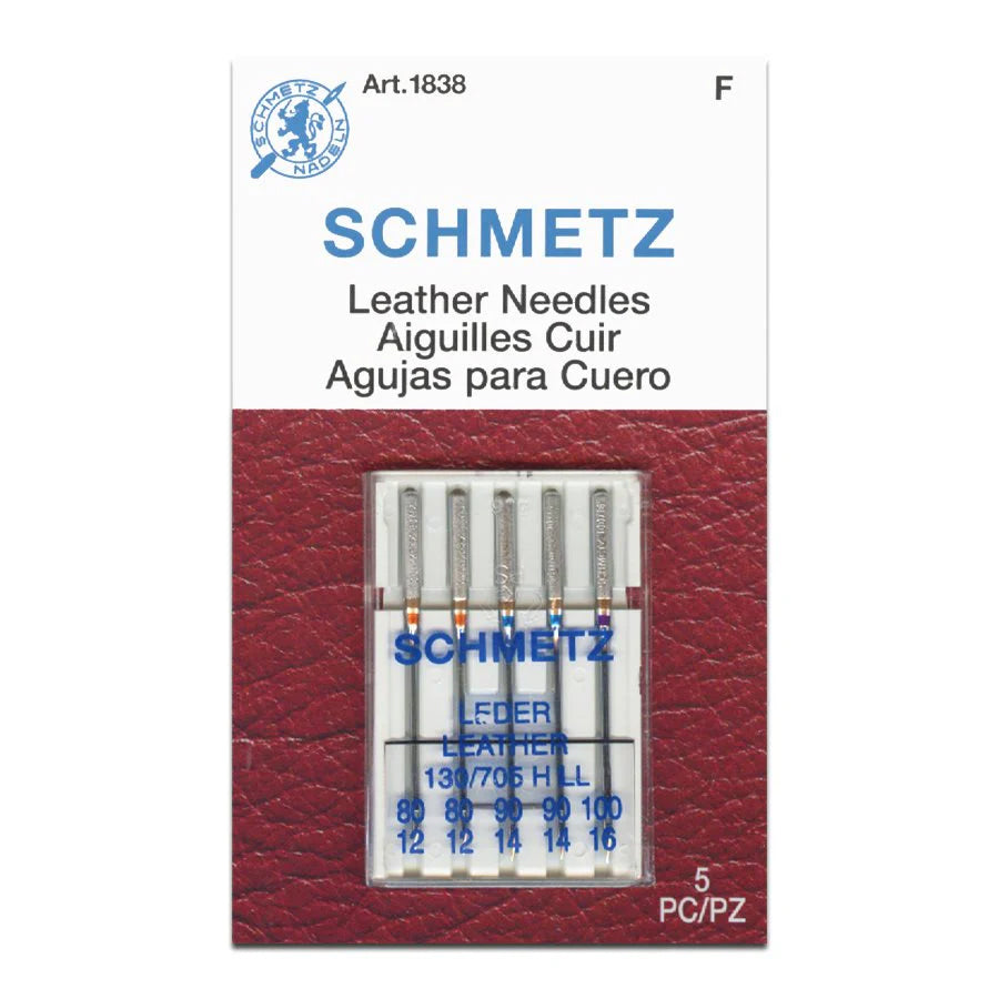 Schmetz Sewing Machine Needles Leather Mix 80/90/100 - 5 Per Cassette