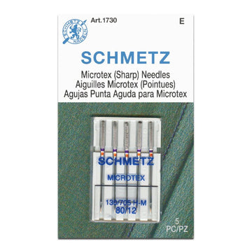 Schmetz Sewing Machine Needles Microtex (Sharp) 80/12 - 5 Per Cassette