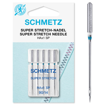 Schmetz Sewing Machine Needles Super Stretch 90/14 - 5 Per Cassette