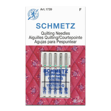 Schmetz Sewing Machine Needles Quilting Mix 75/90 - 5 Per Cassette