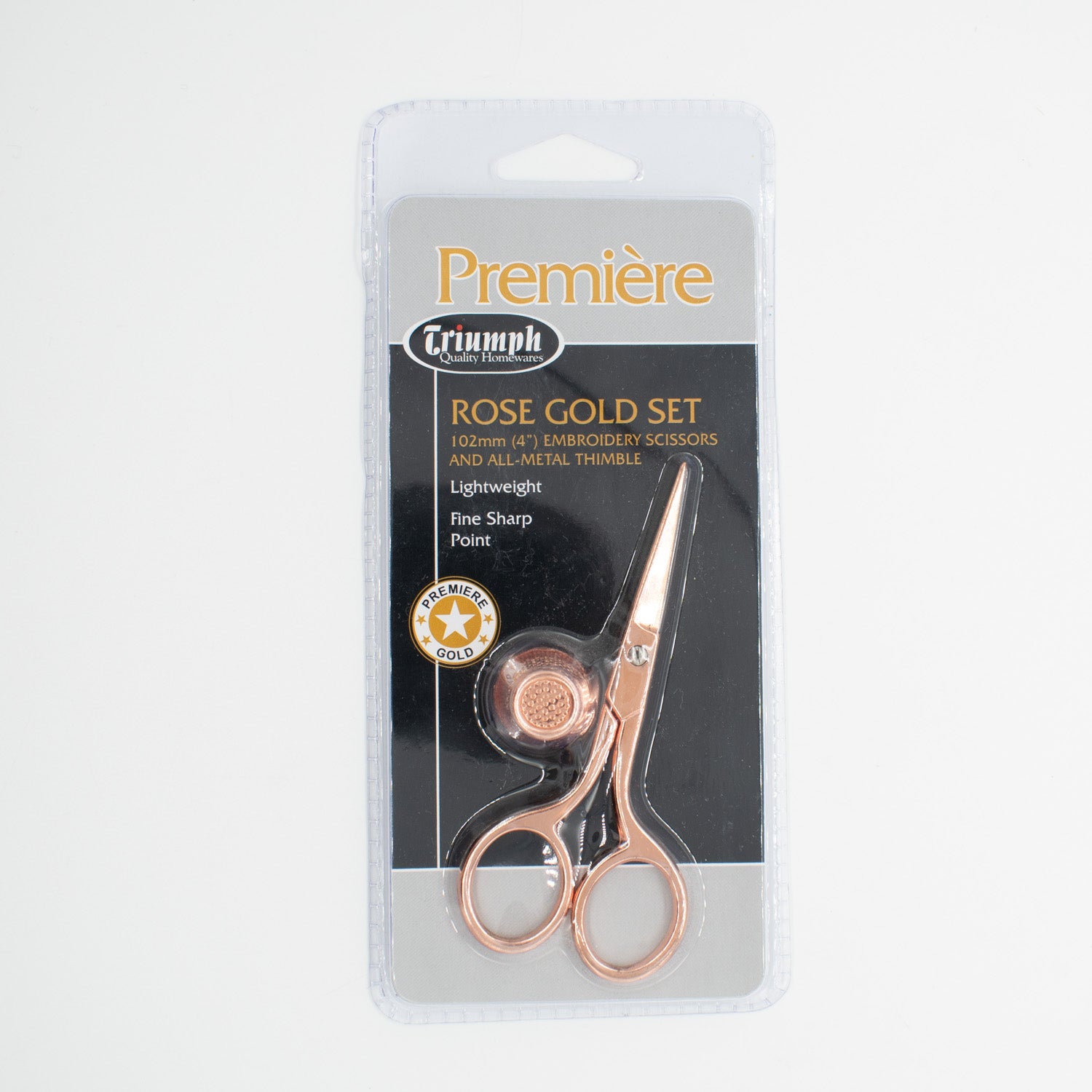 Triumph Rose Gold Scissor and Thimble Set