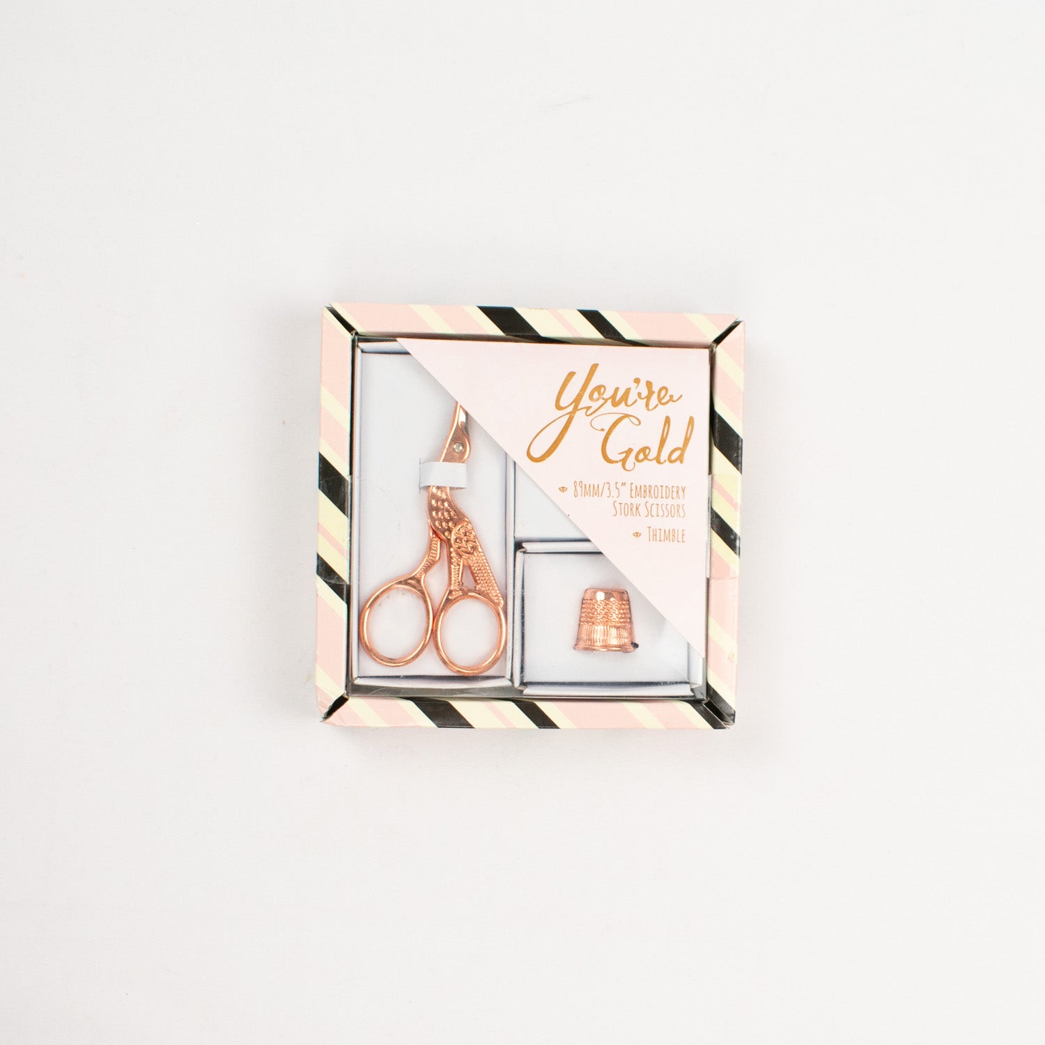 You're Gold Rose Gold Embroidery Scissors & Thimble Gift Set