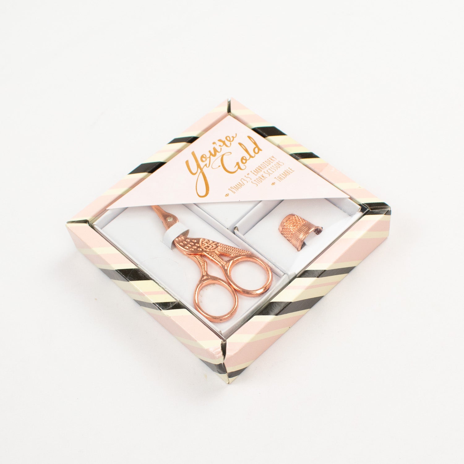 You're Gold Rose Gold Embroidery Scissors & Thimble Gift Set