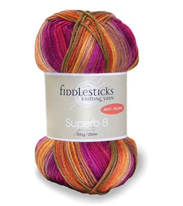 Fiddlesticks Superb 8 Prints Knitting Yarn