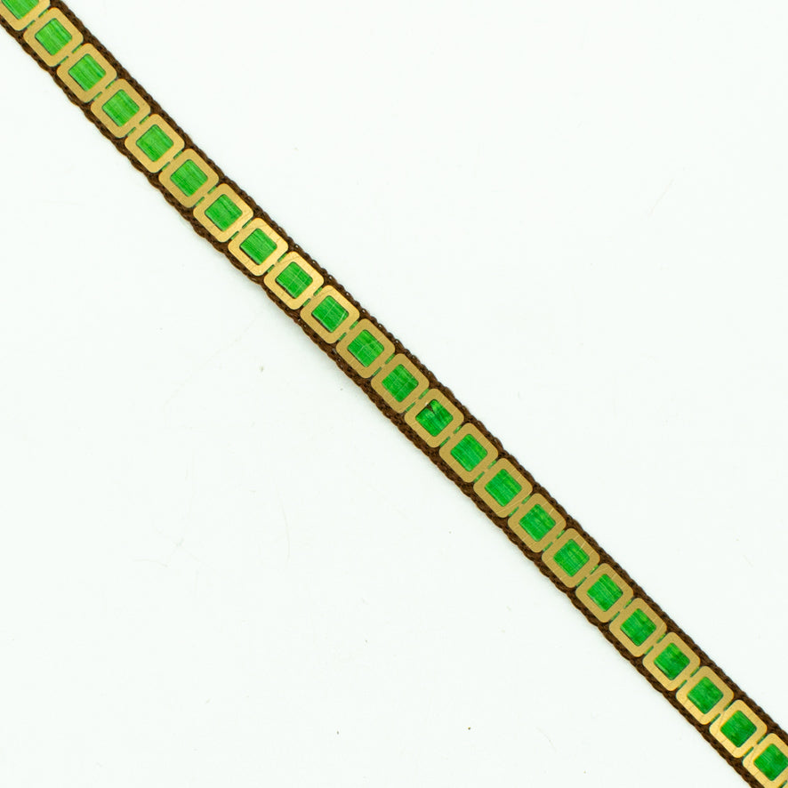 Multicolor Single Square Sequins Trim Embroidered Ribbon