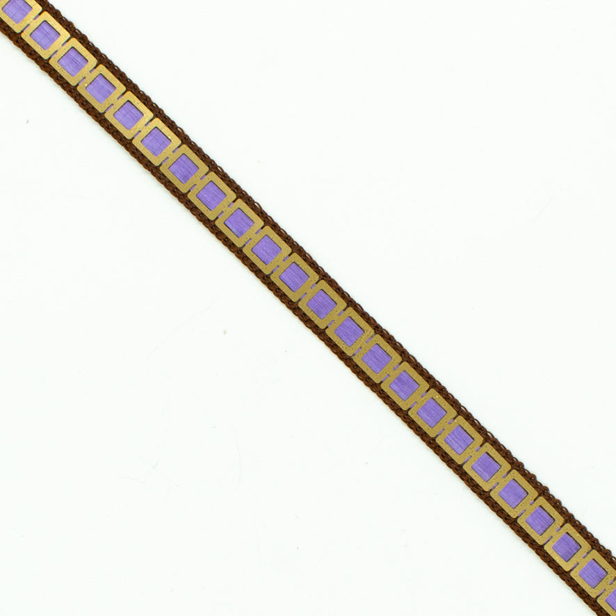 Multicolor Single Square Sequins Trim Embroidered Ribbon