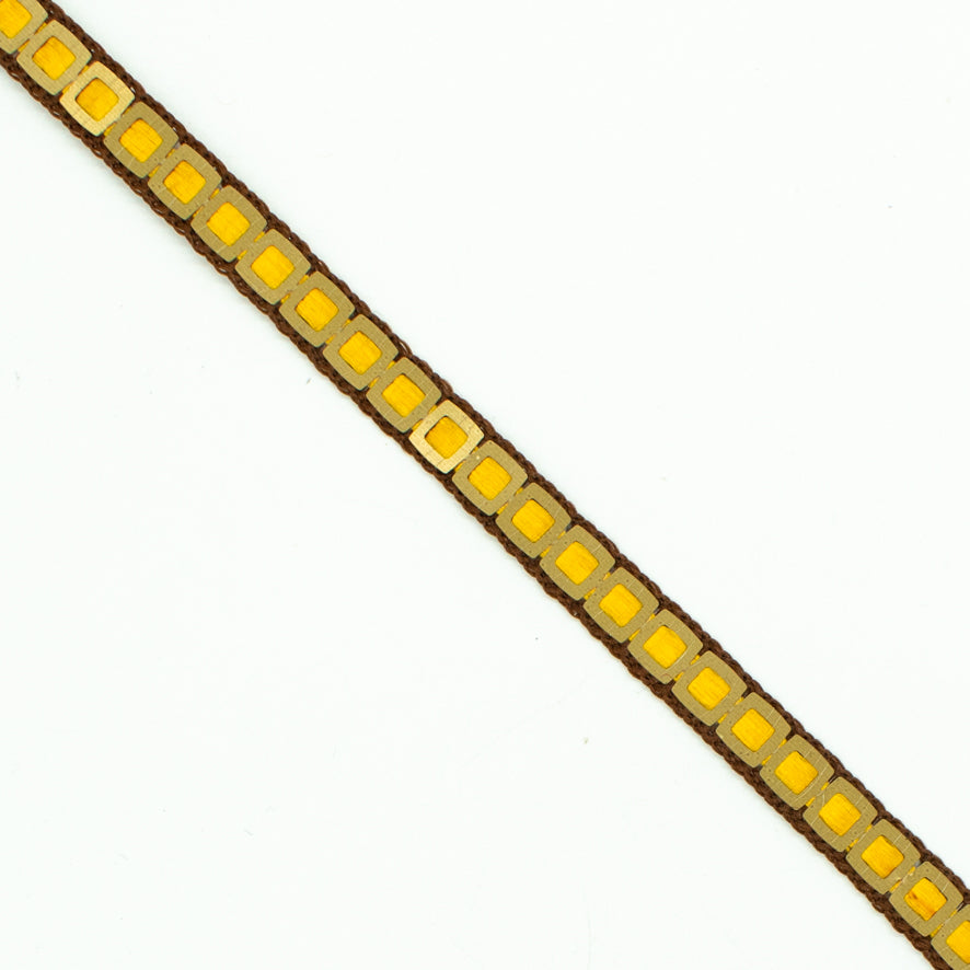 Multicolor Single Square Sequins Trim Embroidered Ribbon