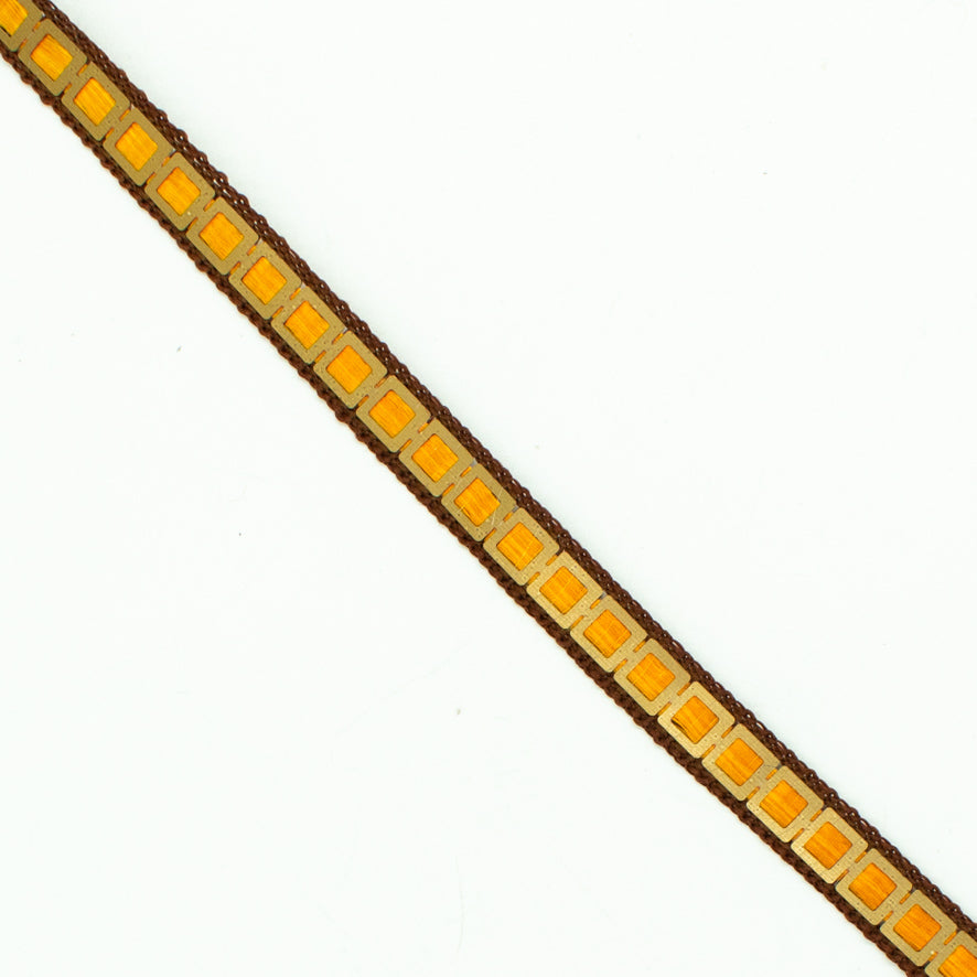Multicolor Single Square Sequins Trim Embroidered Ribbon
