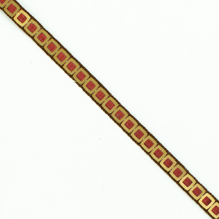 Multicolor Single Square Sequins Trim Embroidered Ribbon