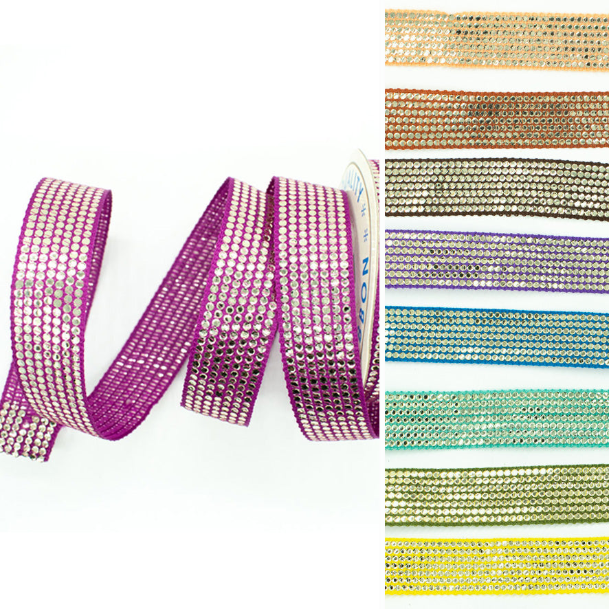 Sequins Embroidered Ribbon-25mm