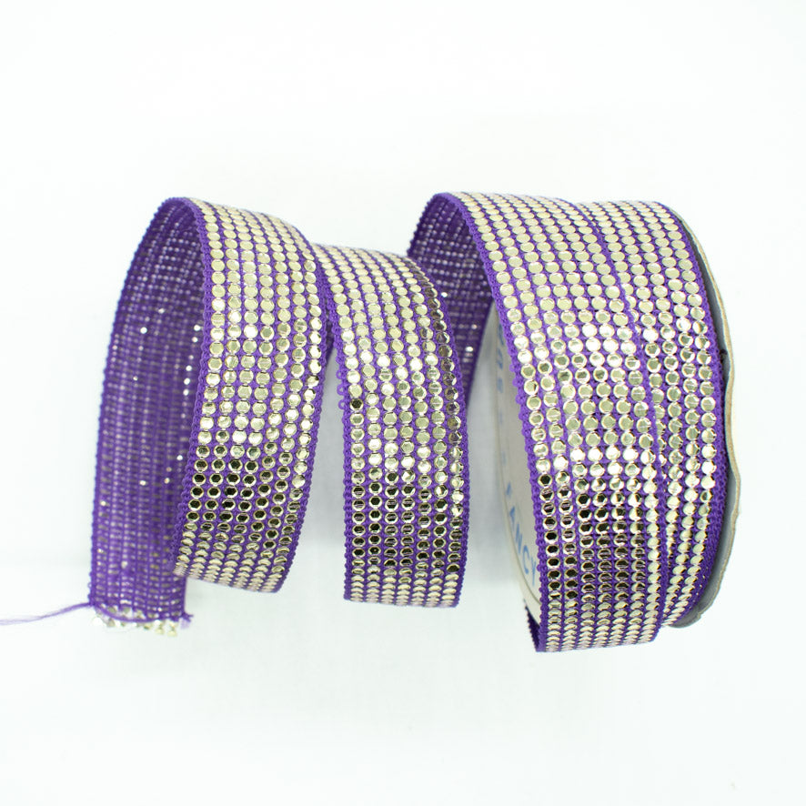 Sequins Embroidered Ribbon-25mm