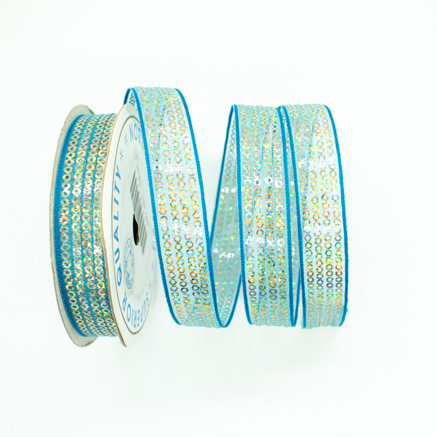 Sequins Embroidered Organza Ribbon-20mm