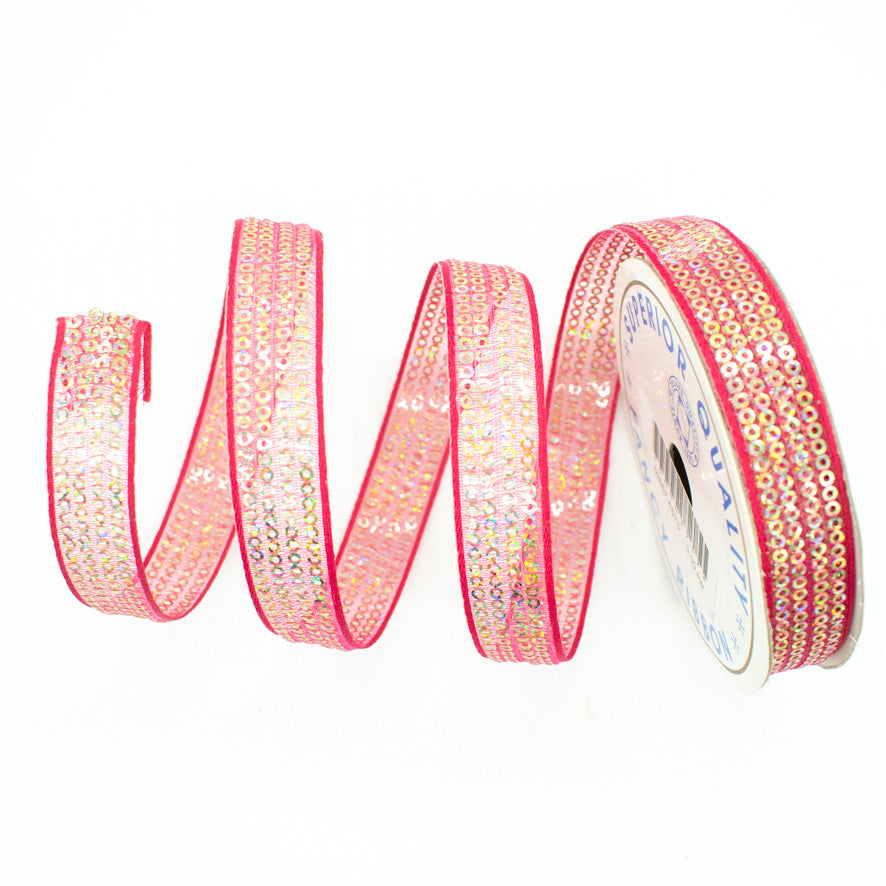 Sequins Embroidered Organza Ribbon-20mm