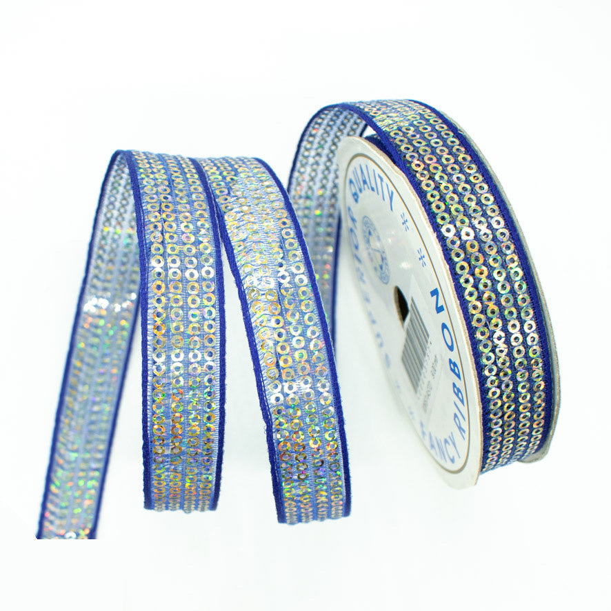 Sequins Embroidered Organza Ribbon-20mm