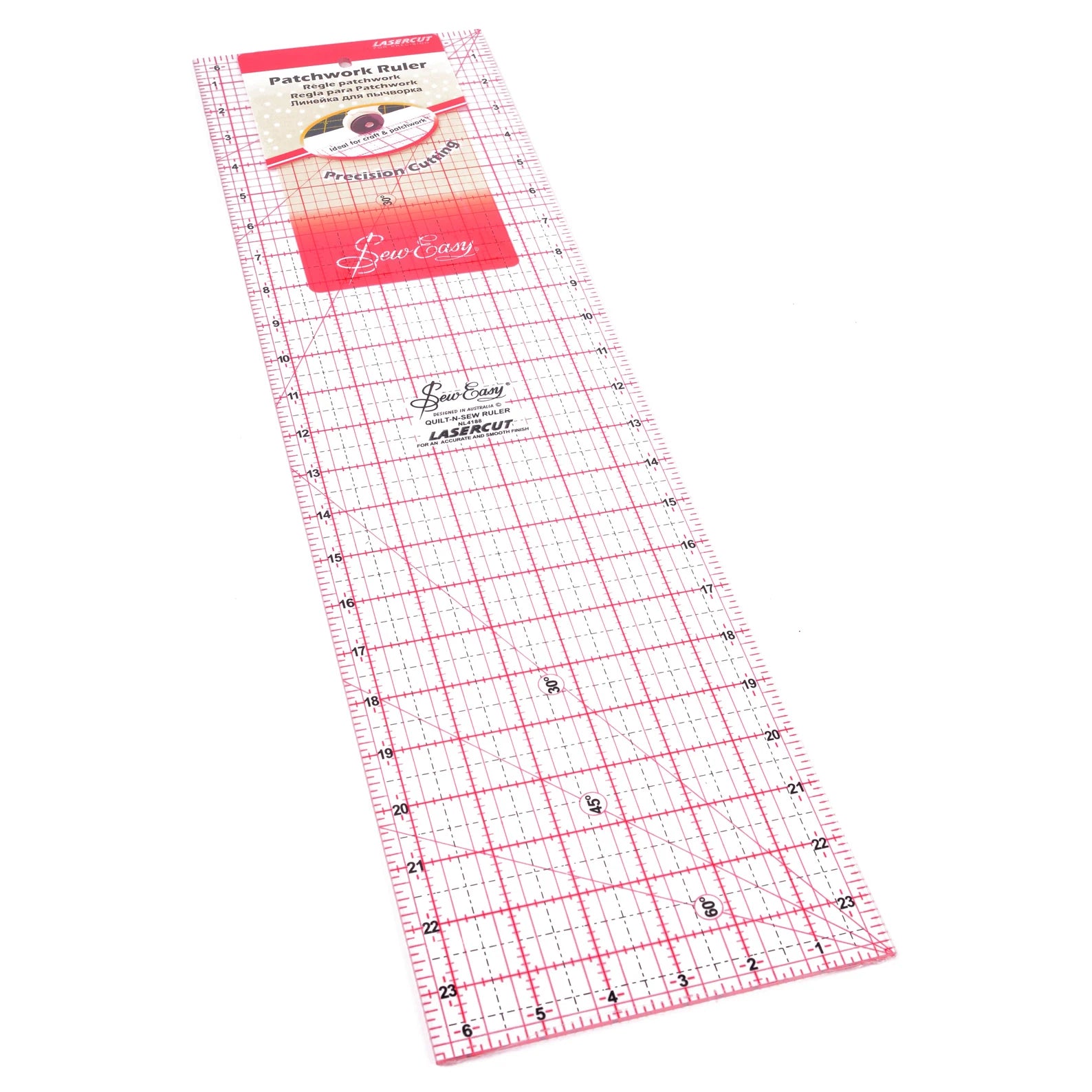 Sew Easy Quilting Patchwork Ruler 24" x 6.5"