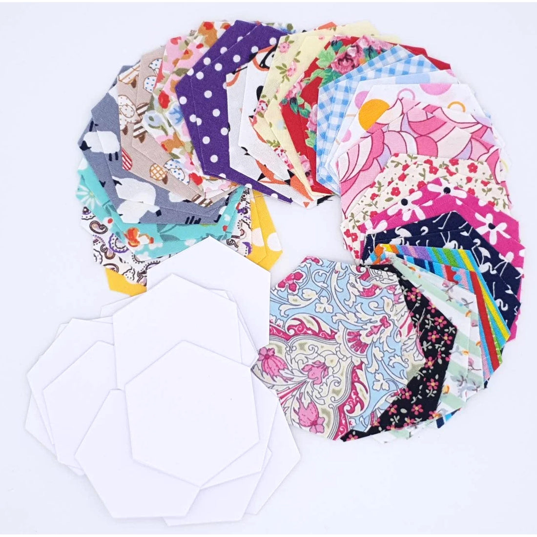 Sew Easy Hexagon Paper Pieces White Quilting Templates