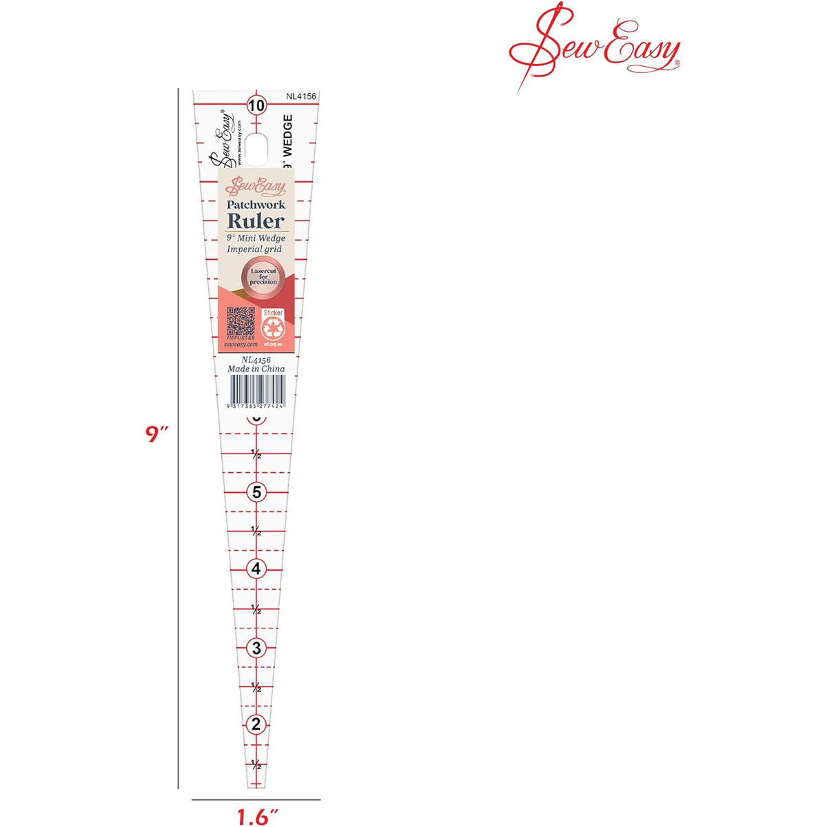 Wedged Ruler Sew Easy Triangle Mini Wedge Ruler 9 Degree 9