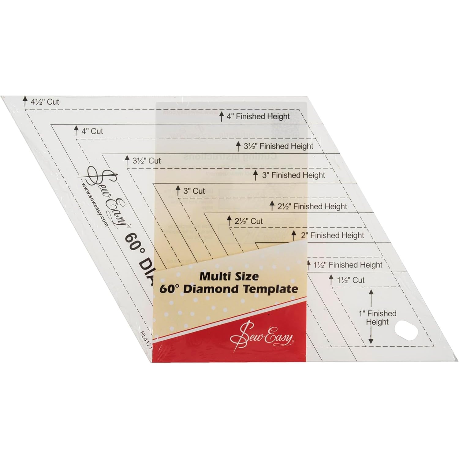 Sew Easy Multi Size Diamond Patchwork Template Quilting Ruler