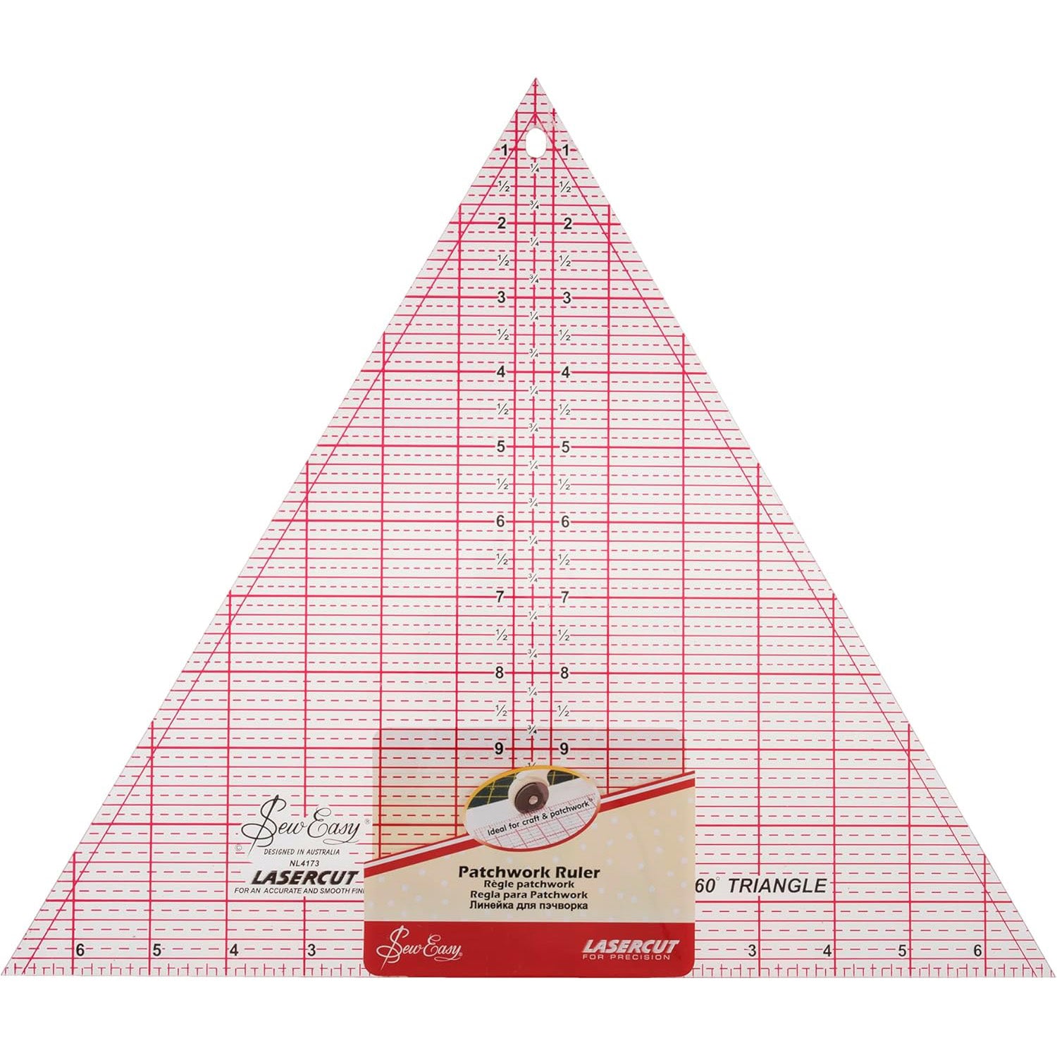 Sew Easy Quilting Patchwork Triangle Ruler 60 Degree 12"x13.87"